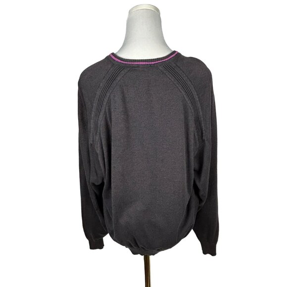 Vintage Sweater Women EU 50 US XL Cotton Embroidered Grey Pullover Boho Jumper - Picture 3 of 13